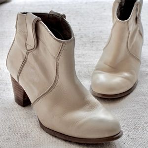 Aldo Vintage Cream Leather Western Booties